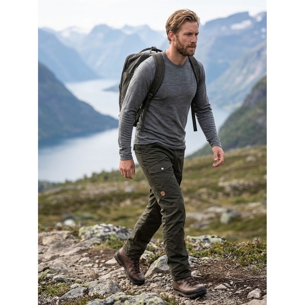 Fjallraven Greenland Jeans M Long Forest Green G-1000 Hiking Pants Mens 36 52